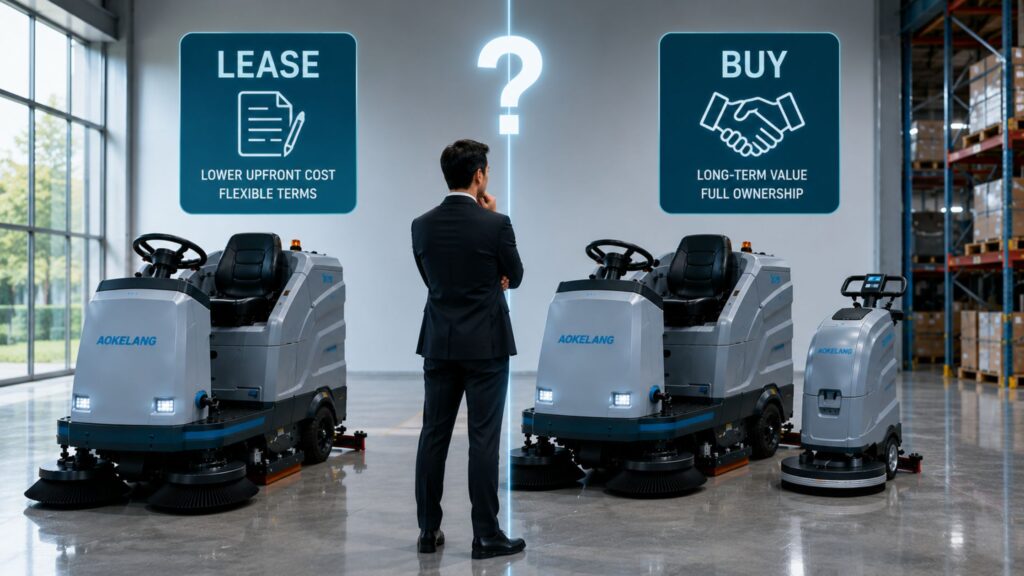 Leasing and Buying a Floor Scrubber Should You Lease or Purchase a Commercial Floor Scrubber