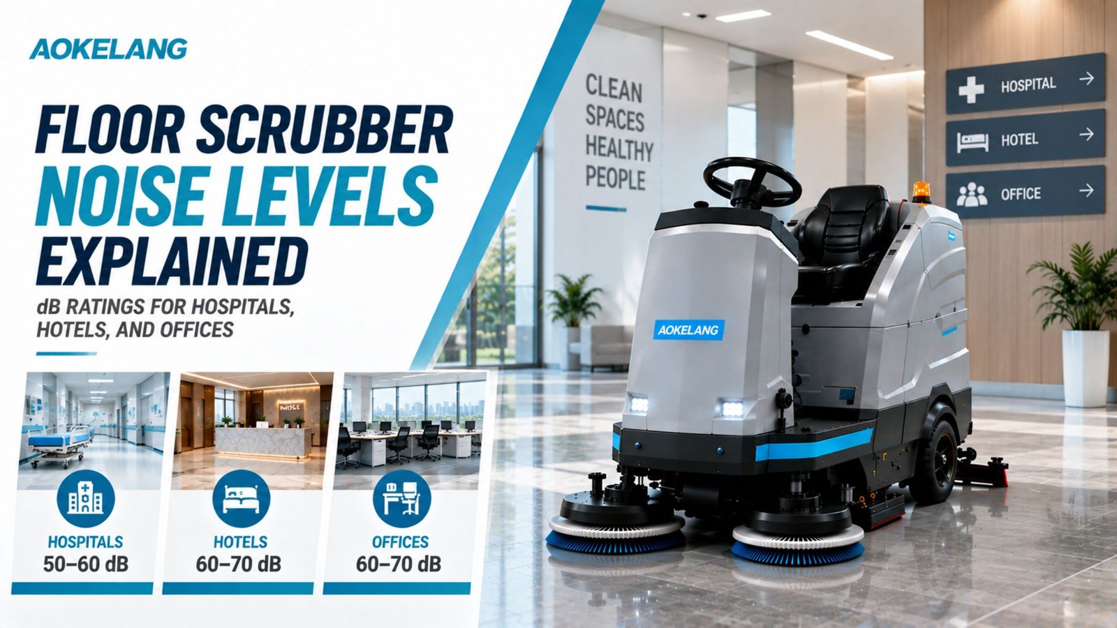 Floor Scrubber Noise Levels Explained: dB Ratings for Hospitals, Hotels, and Offices
