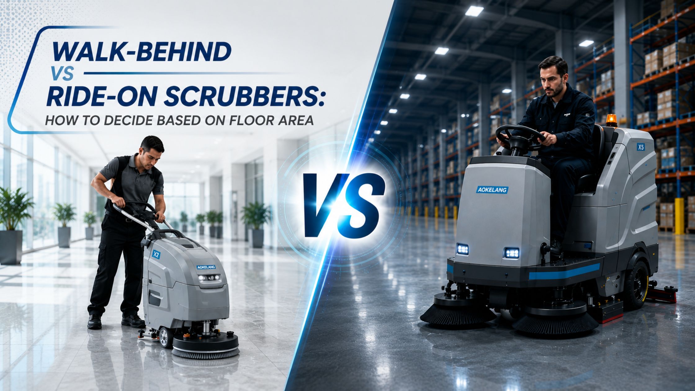 Walk-Behind vs Ride-On Scrubbers: How to Decide Based on Floor Area