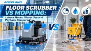 Floor Scrubber vs Mopping Labour Hours, Water Use and Payback Compared