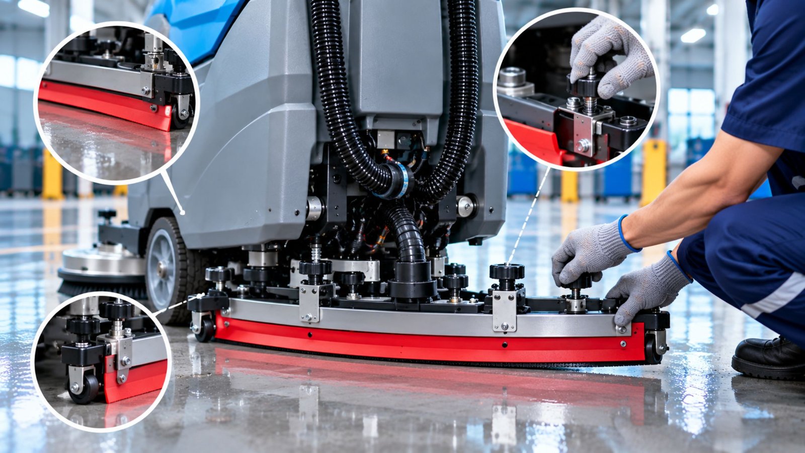 How should a squeegee blade be adjusted?