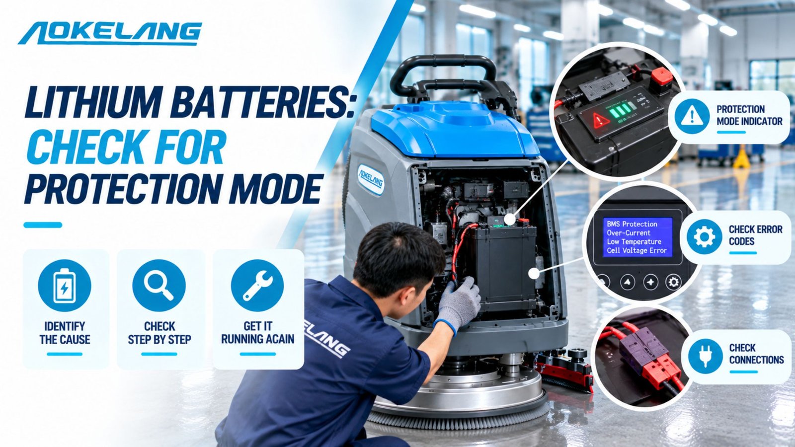 Lithium batteries: check for protection mode